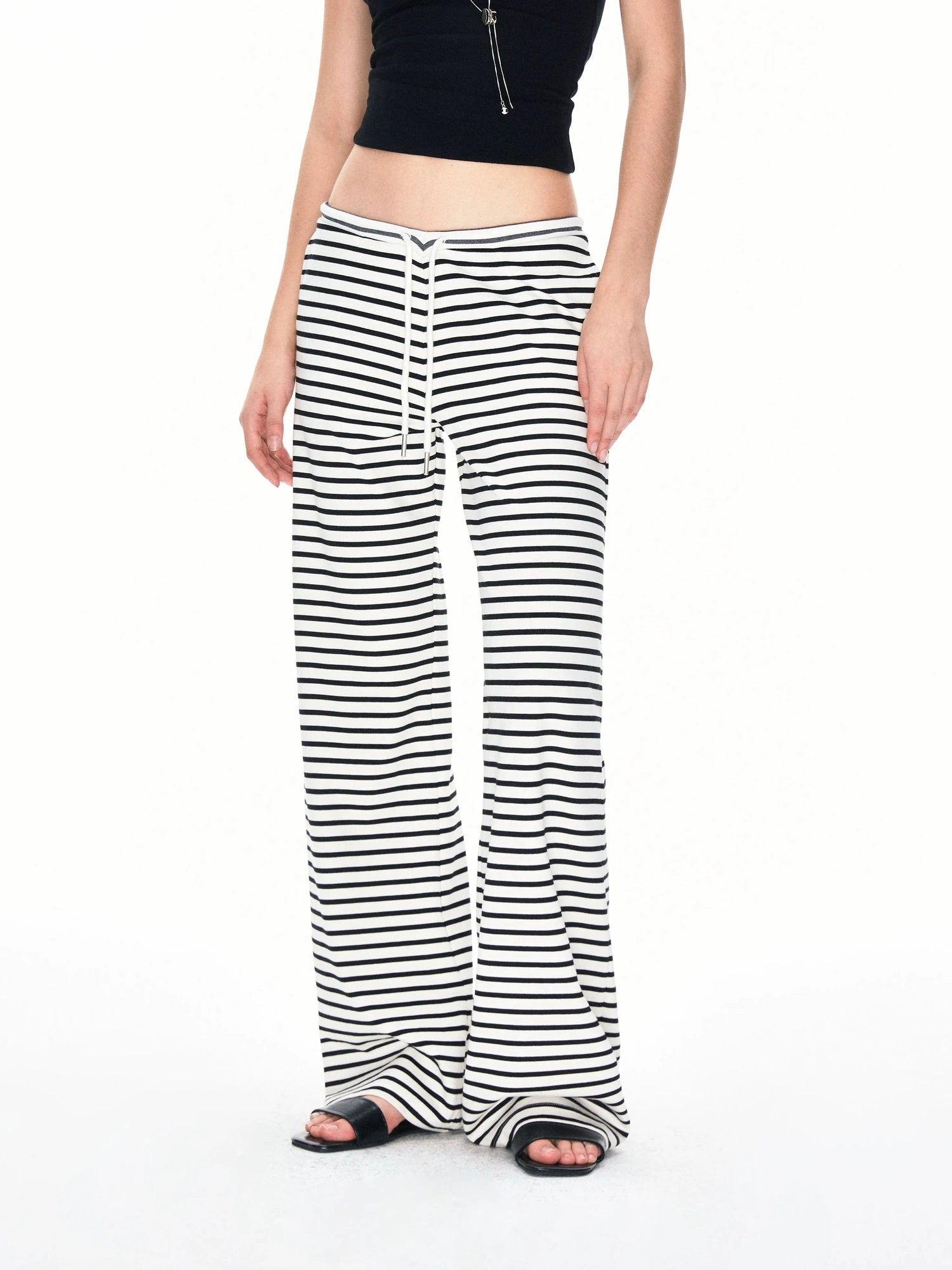 kvkv Low Rise Striped Drawstring Trousers