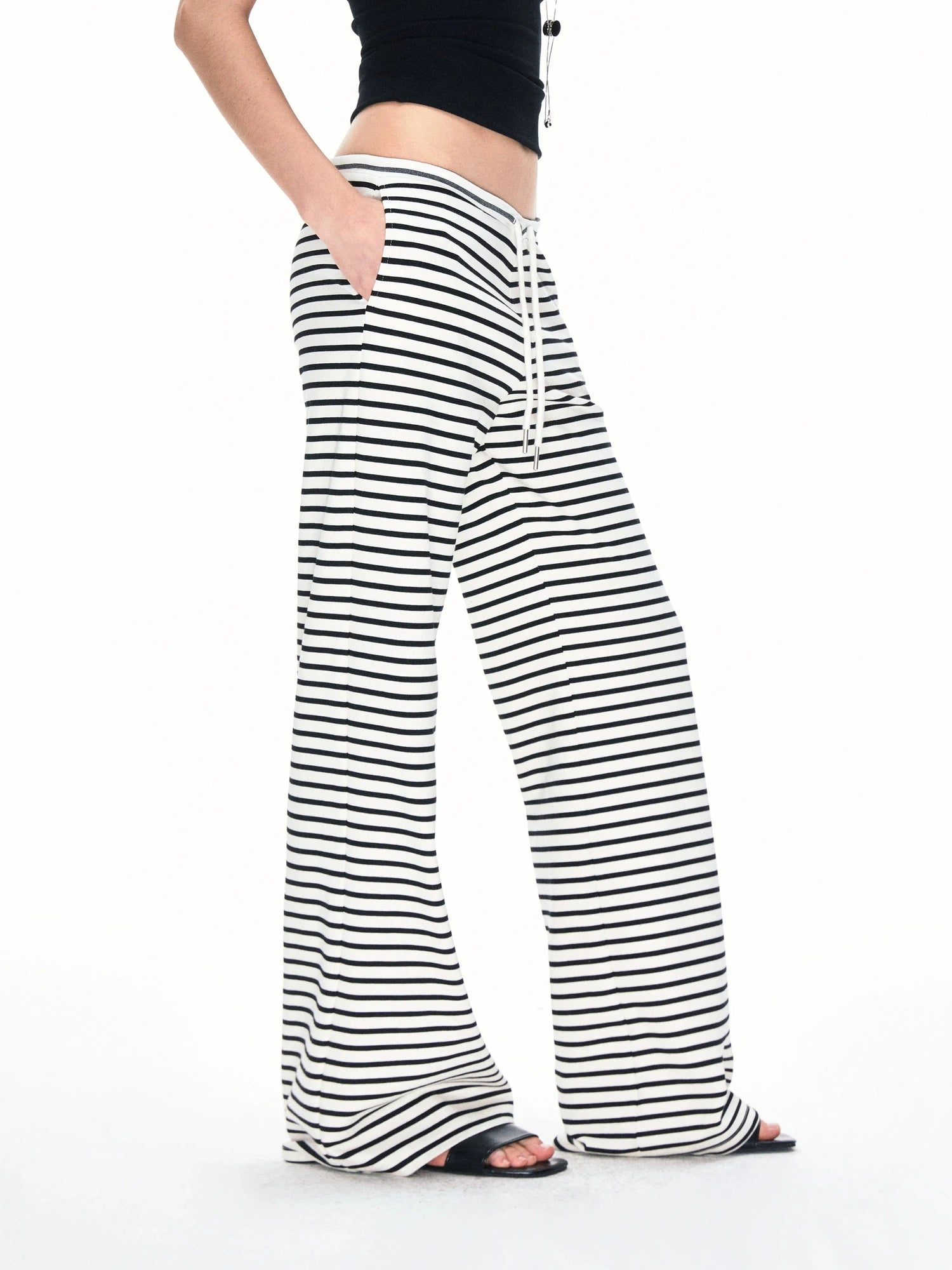 kvkv Low Rise Striped Drawstring Trousers