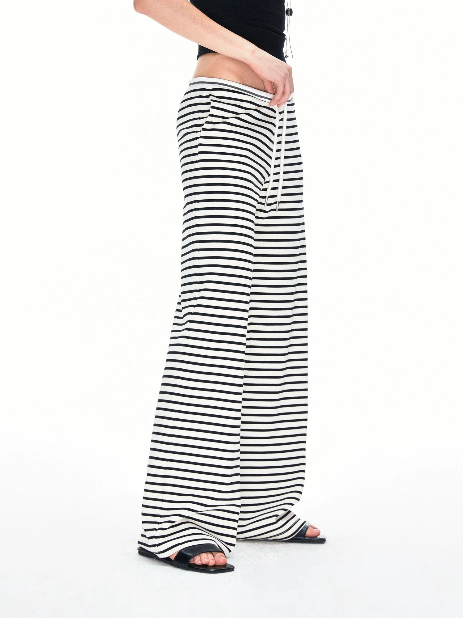 kvkv Low Rise Striped Drawstring Trousers