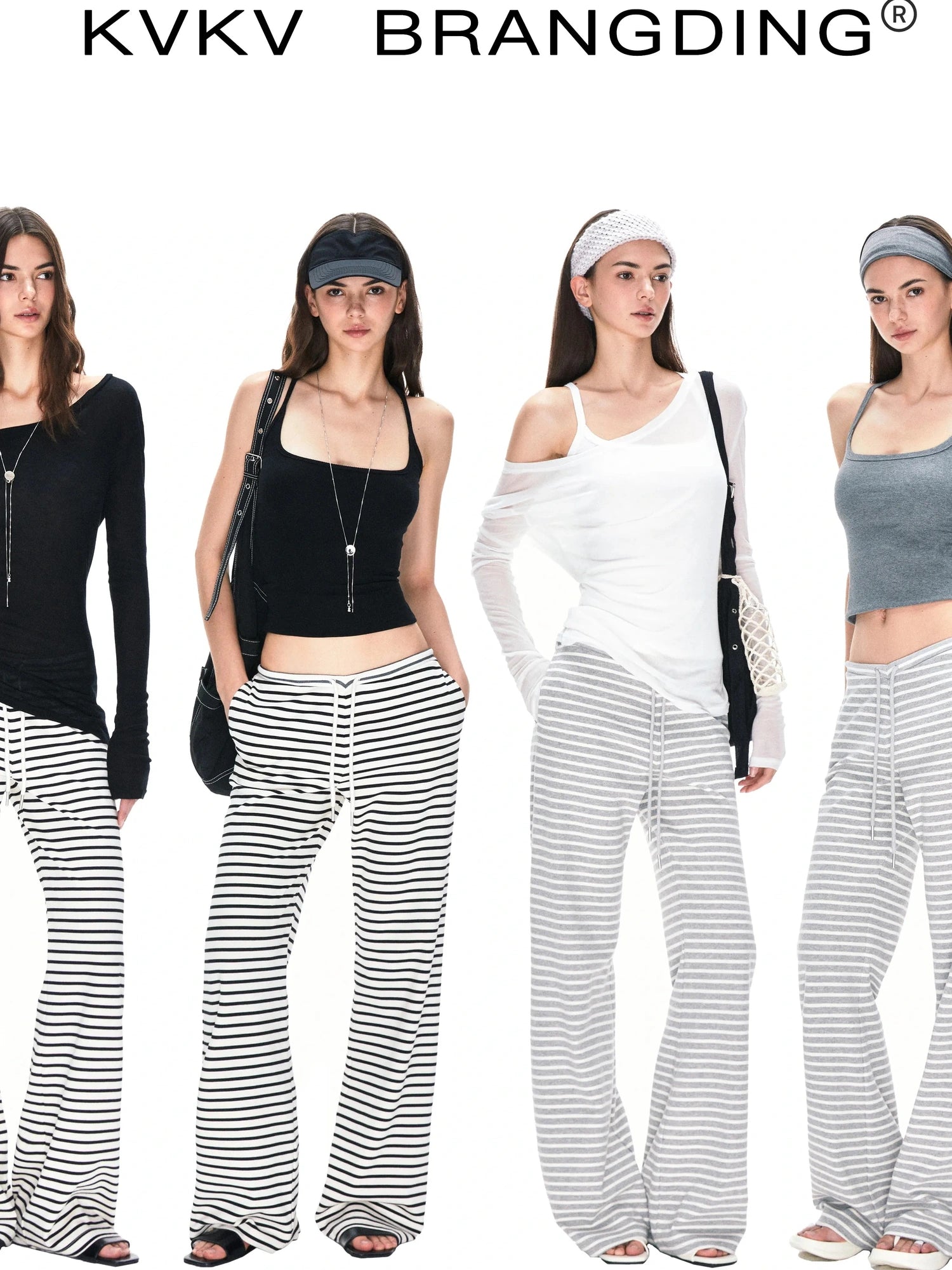 kvkv Low Rise Striped Drawstring Trousers