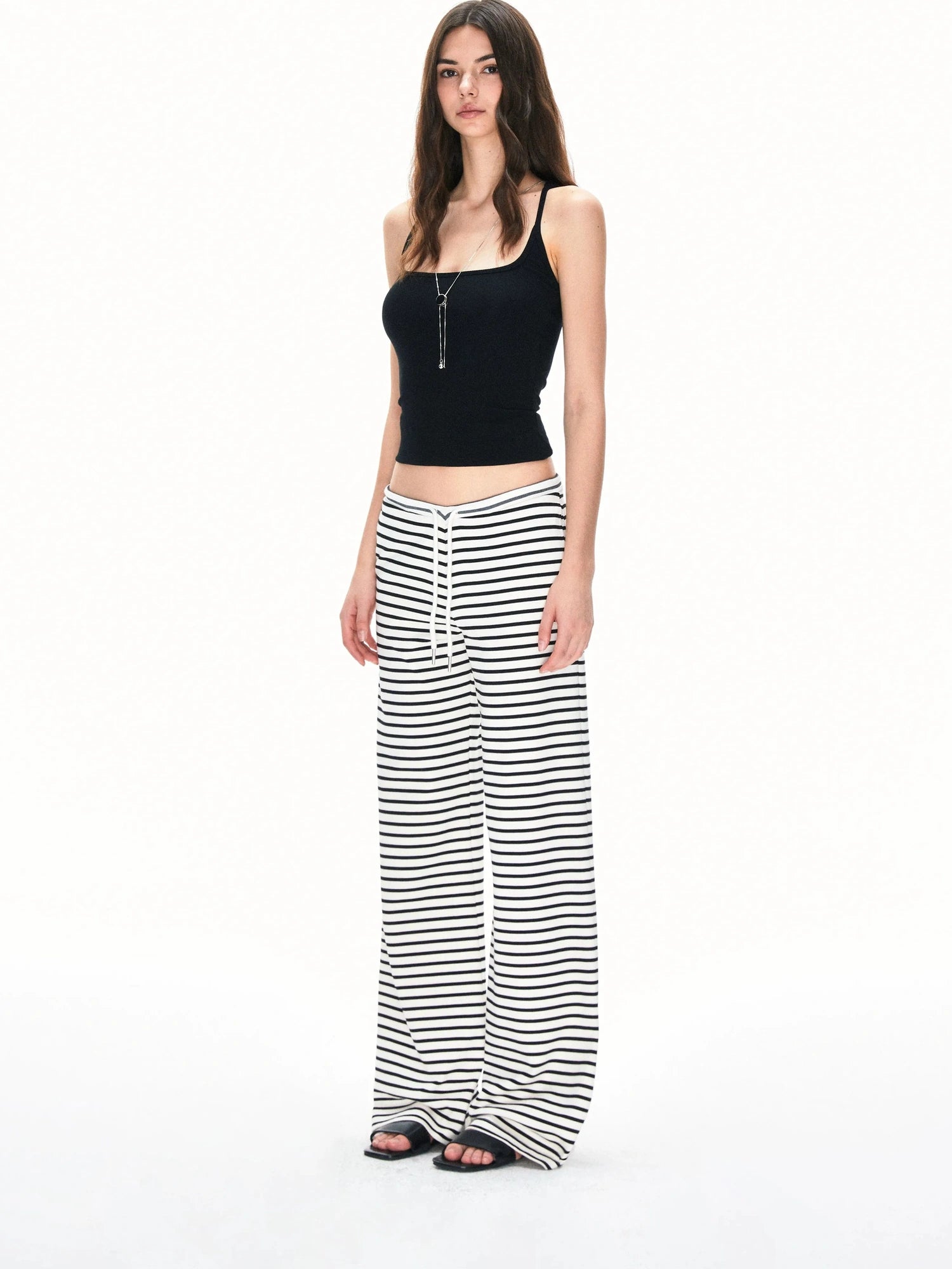 kvkv Low Rise Striped Drawstring Trousers