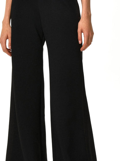 Low Rise V Waist Wide Leg Red Trim Trousers