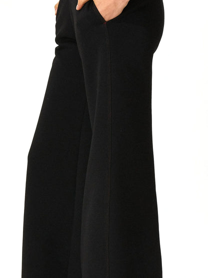 Low Rise V Waist Wide Leg Red Trim Trousers