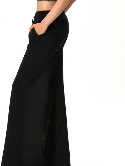 Low Rise V Waist Wide Leg Red Trim Trousers