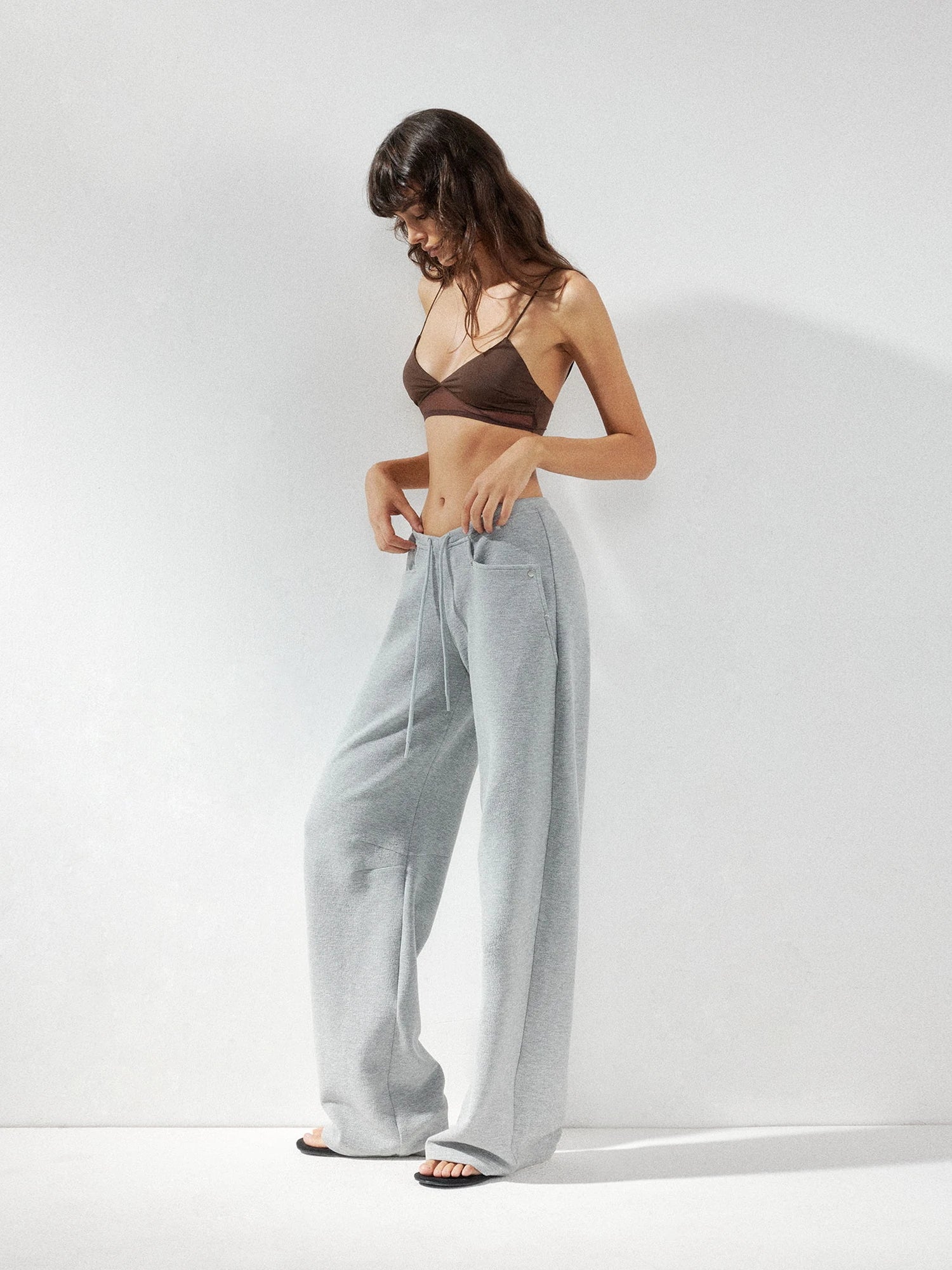 kvkv Low Waist Banana Pants With Drawstring