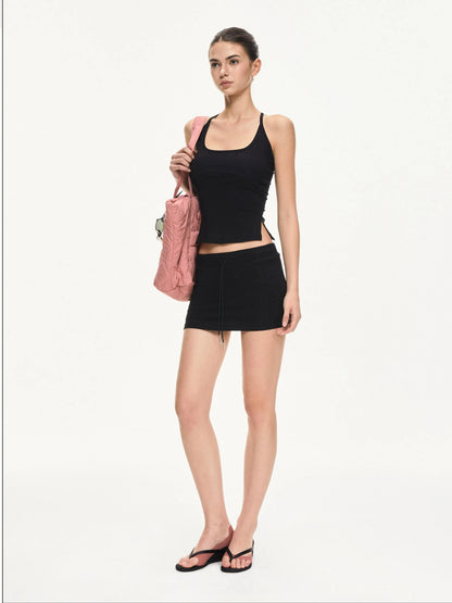 KVKV Yoga Clothing Brand - Low Waist Drawstring Cotton Shorts
