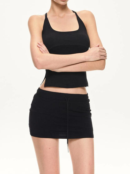 KVKV Yoga Clothing Brand - Low Waist Drawstring Cotton Shorts