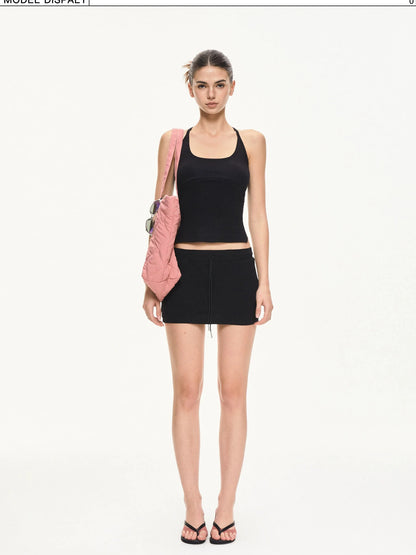 KVKV Yoga Clothing Brand - Low Waist Drawstring Cotton Shorts