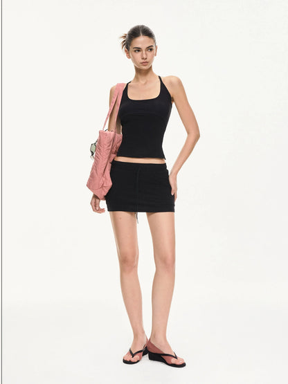 KVKV Yoga Clothing Brand - Low Waist Drawstring Cotton Shorts