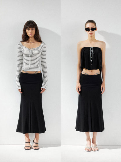 kvkv Low Waist Fishtail Skirt With Adjustable Waist