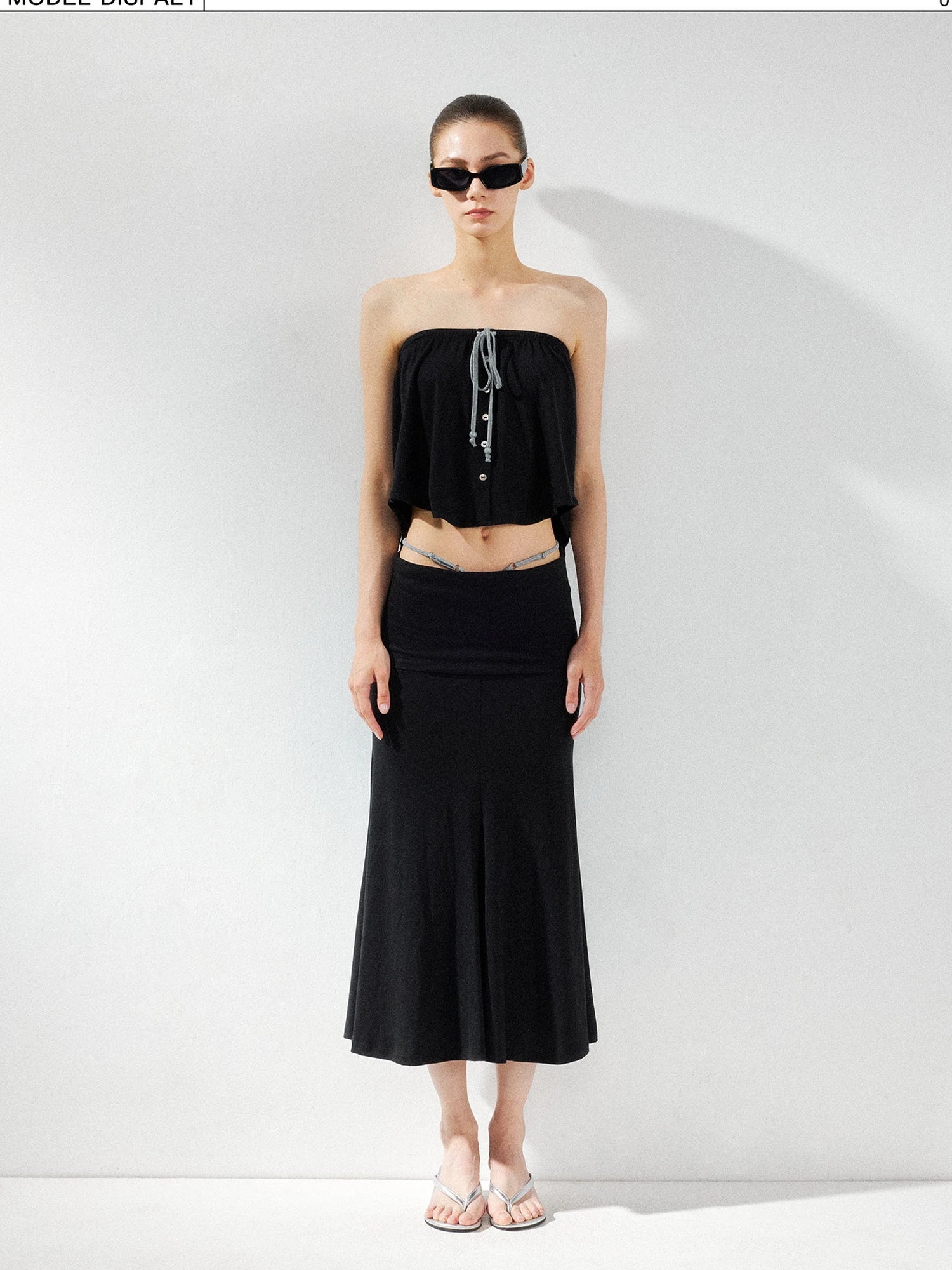 kvkv Low Waist Fishtail Skirt With Adjustable Waist