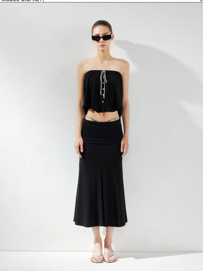 kvkv Low Waist Fishtail Skirt With Adjustable Waist