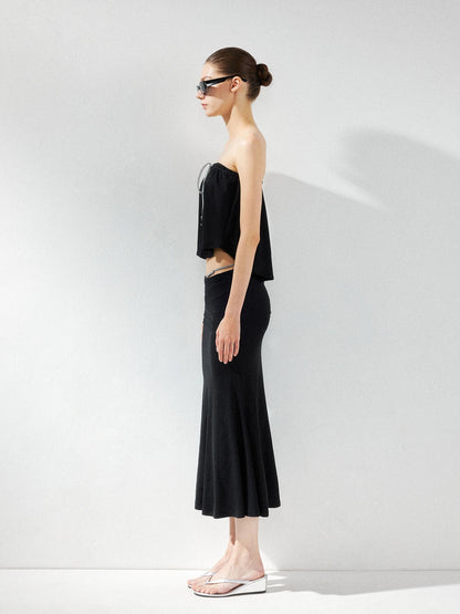 kvkv Low Waist Fishtail Skirt With Adjustable Waist