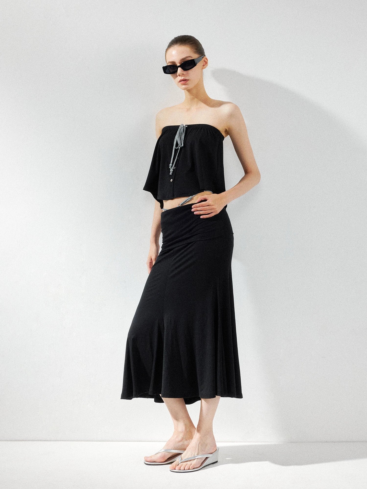 kvkv Low Waist Fishtail Skirt With Adjustable Waist