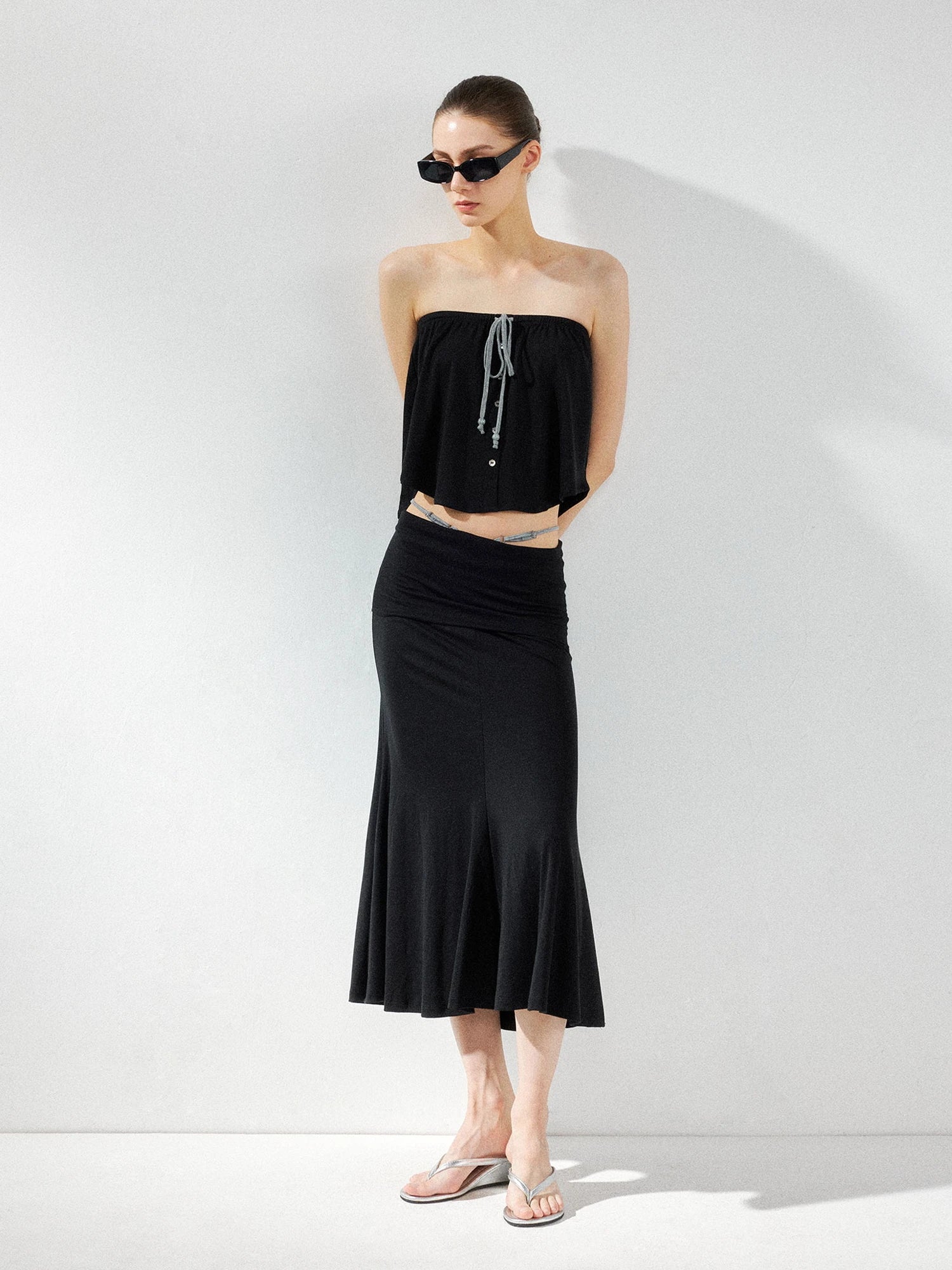 kvkv Low Waist Fishtail Skirt With Adjustable Waist