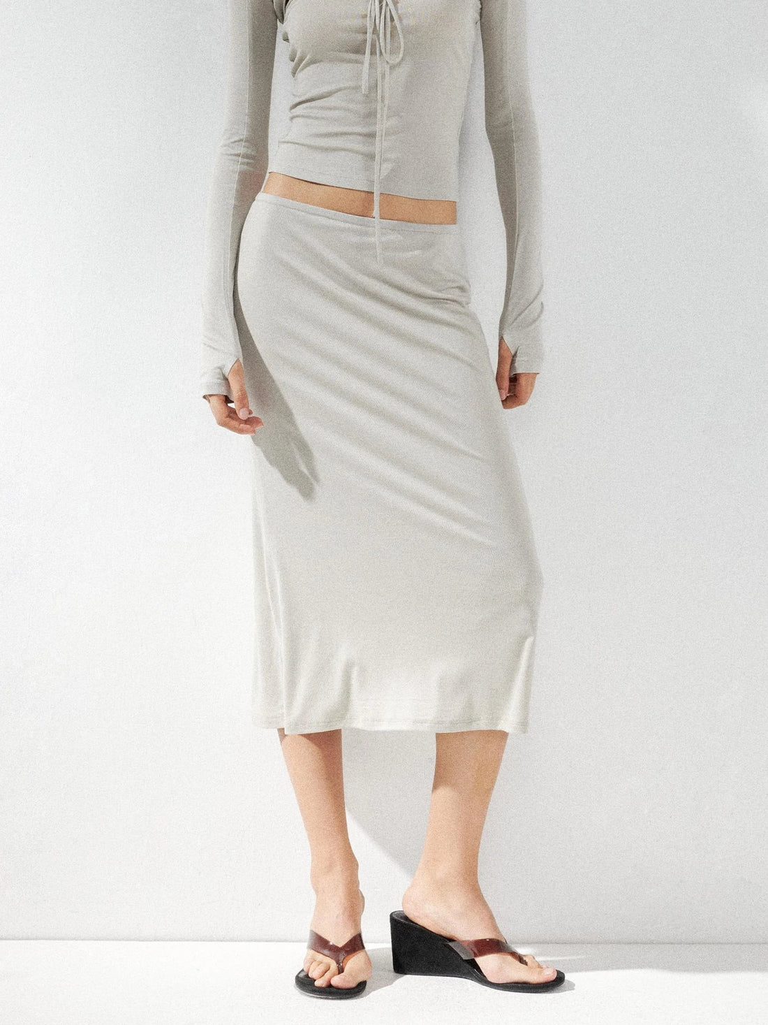 kvkv Low Waist Lyocell Stretch Pencil Skirt