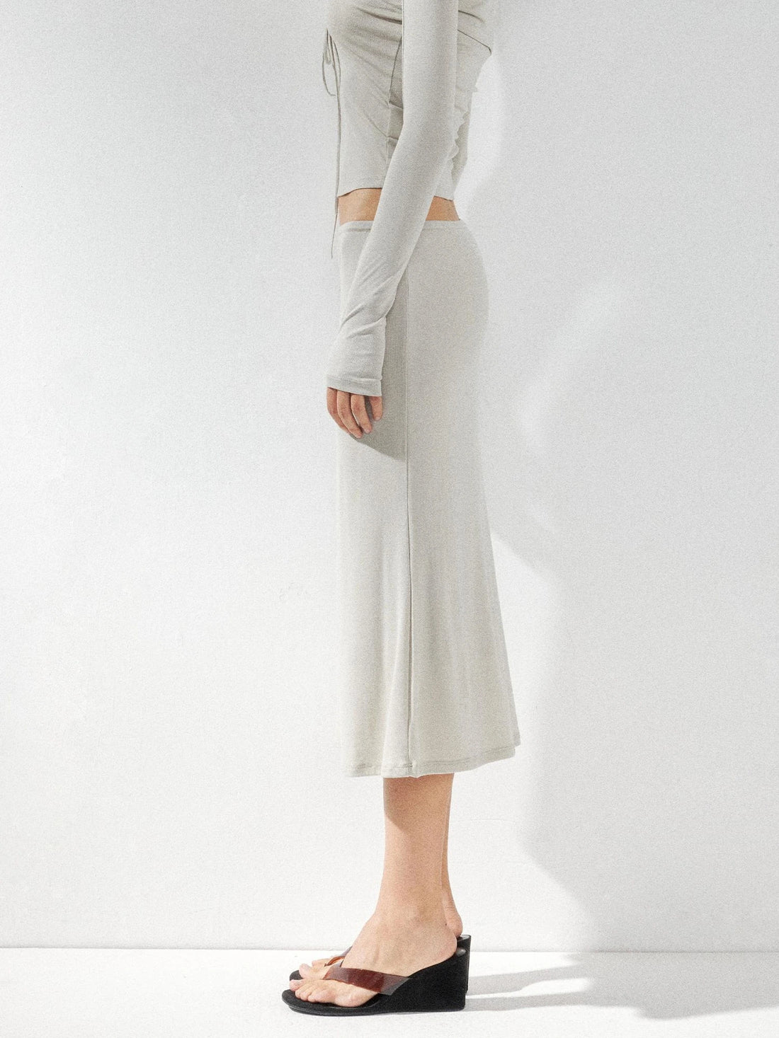 kvkv Low Waist Lyocell Stretch Pencil Skirt