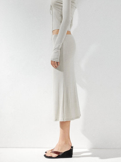kvkv Low Waist Lyocell Stretch Pencil Skirt
