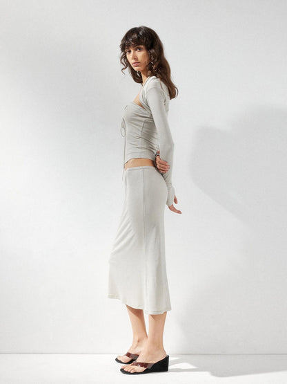 kvkv Low Waist Lyocell Stretch Pencil Skirt