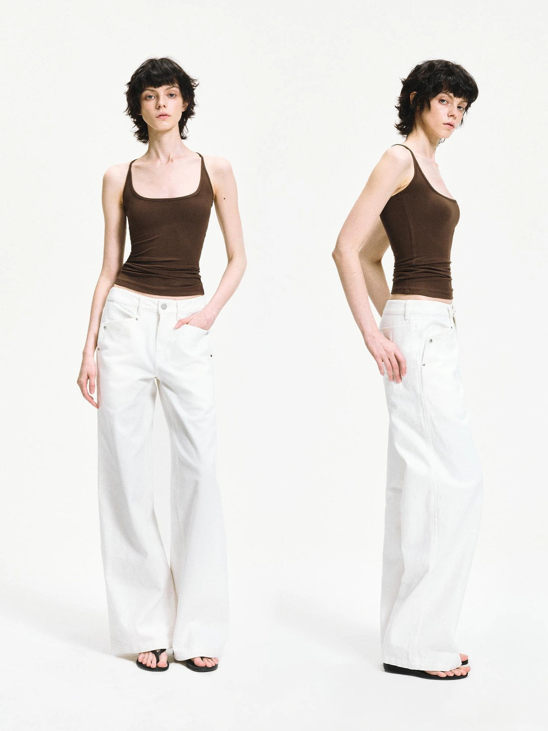 kvkv Low Waist Washed Denim Cargo Pants