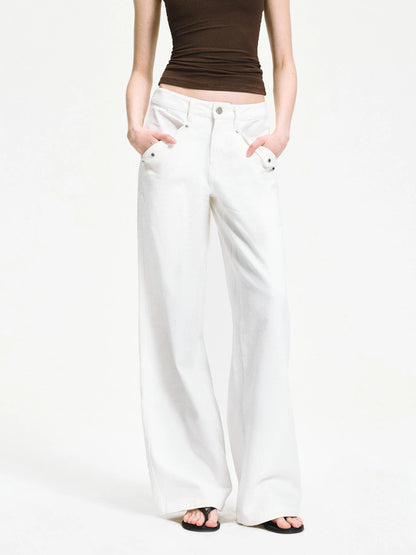 kvkv Low Waist Washed Denim Cargo Pants