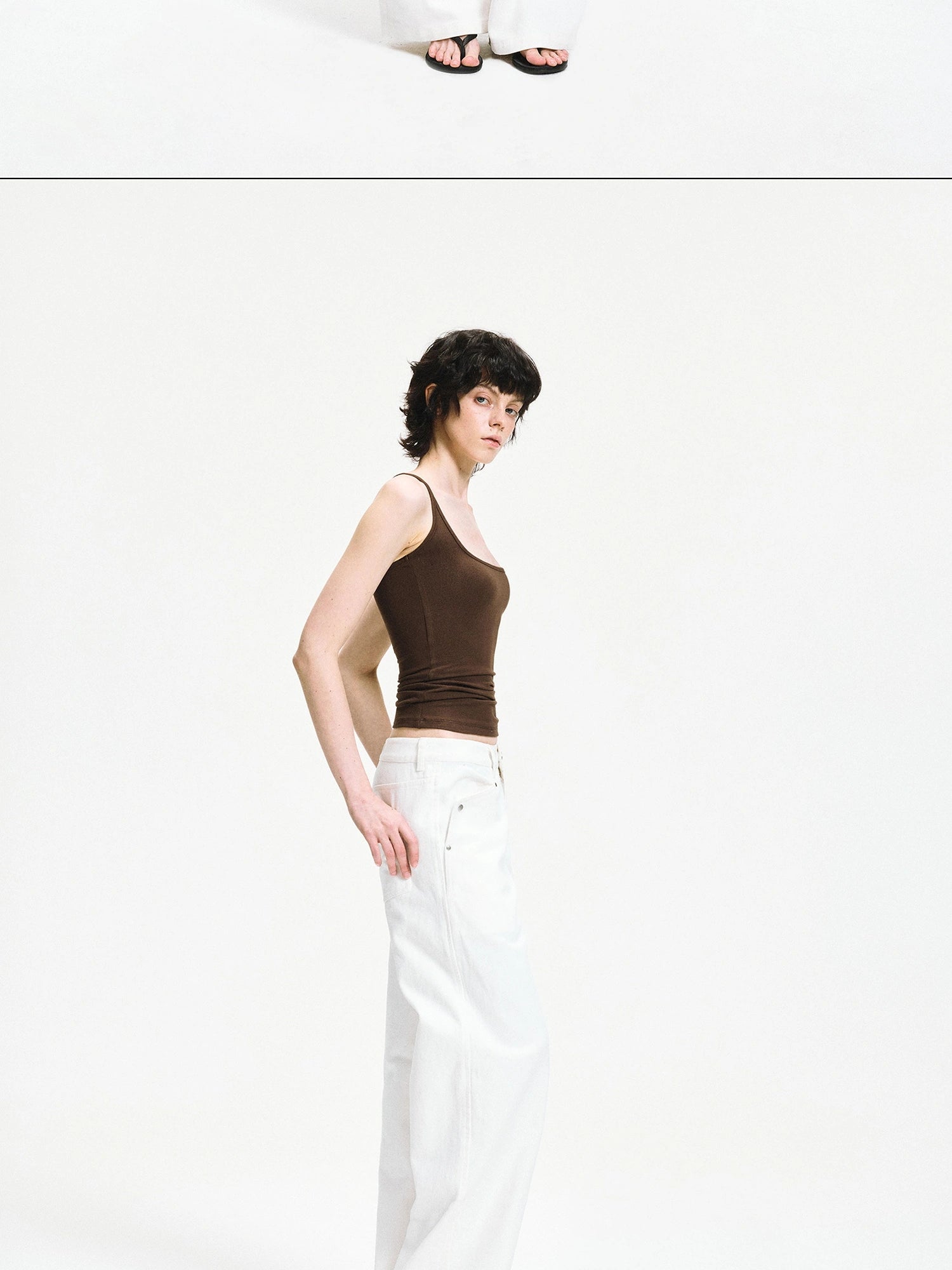 kvkv Low Waist Washed Denim Cargo Pants