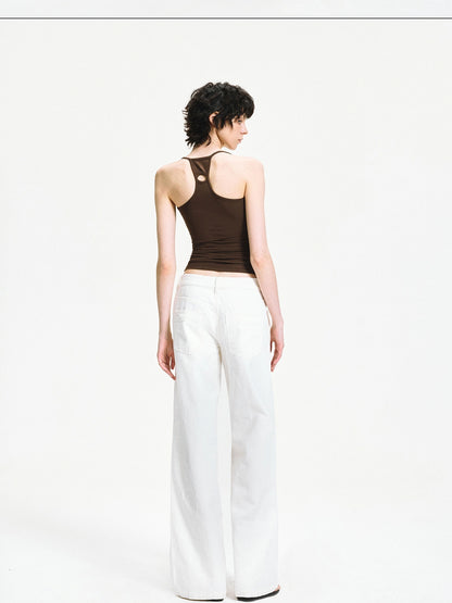 kvkv Low Waist Washed Denim Cargo Pants