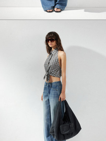 kvkv Low Waist Whisker Wash Relaxed Straight Jeans
