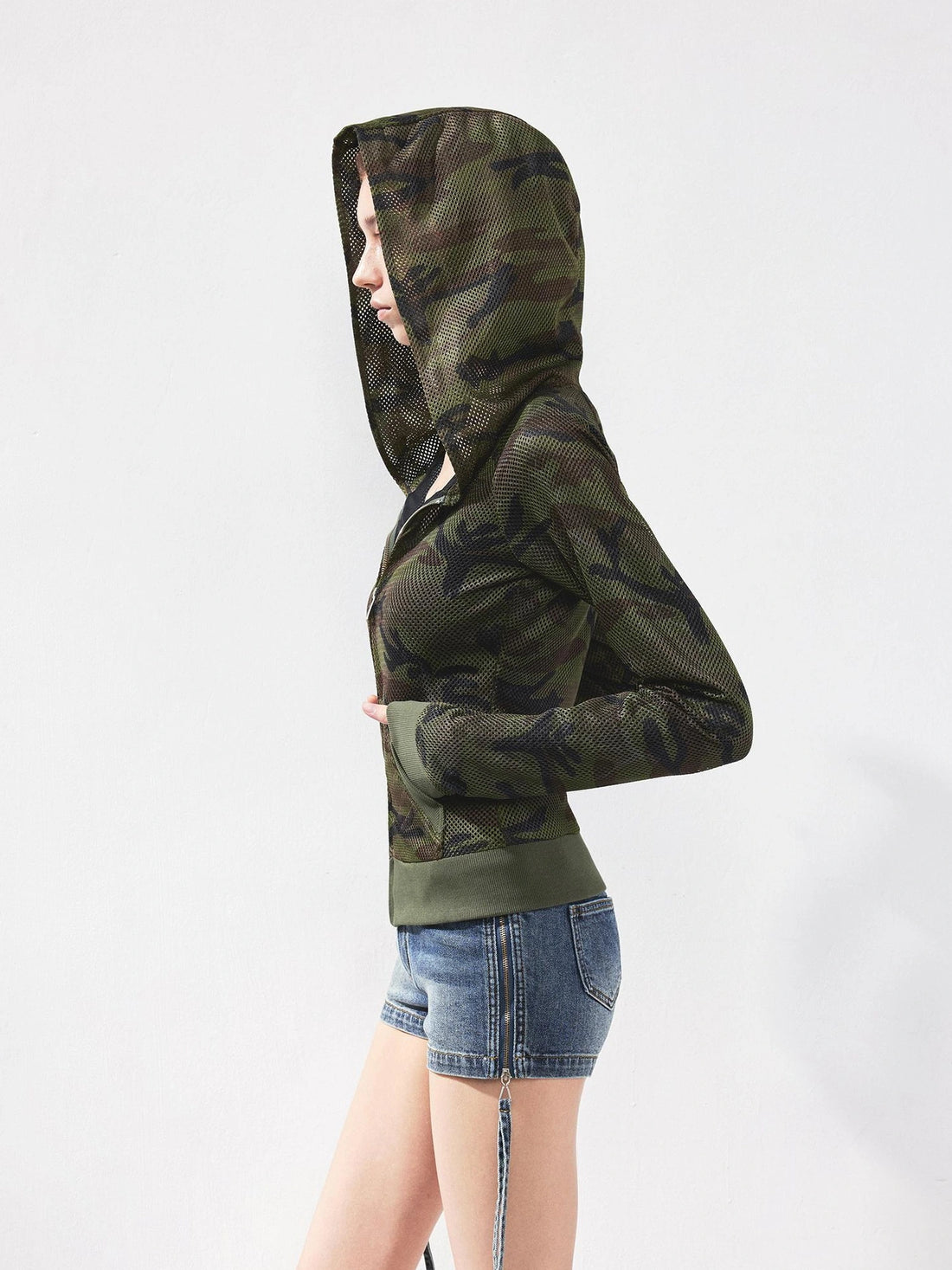 kvkv Mesh Camo Zip Up Hoodie
