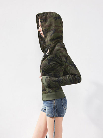 kvkv Mesh Camo Zip Up Hoodie
