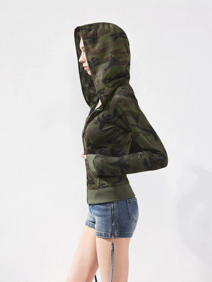 kvkv Mesh Camo Zip Up Hoodie