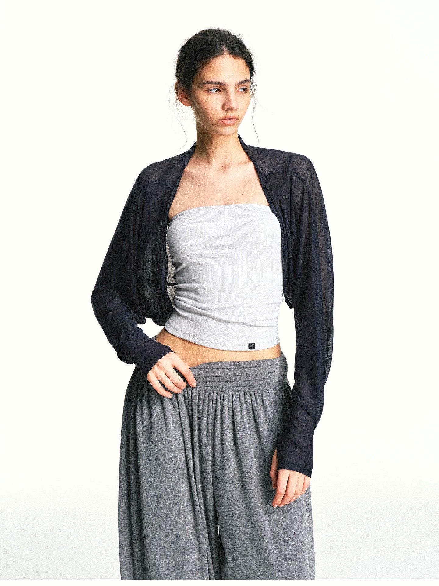 kvkv Micro Sheer Cropped Structured Bandeau Yoga Women&