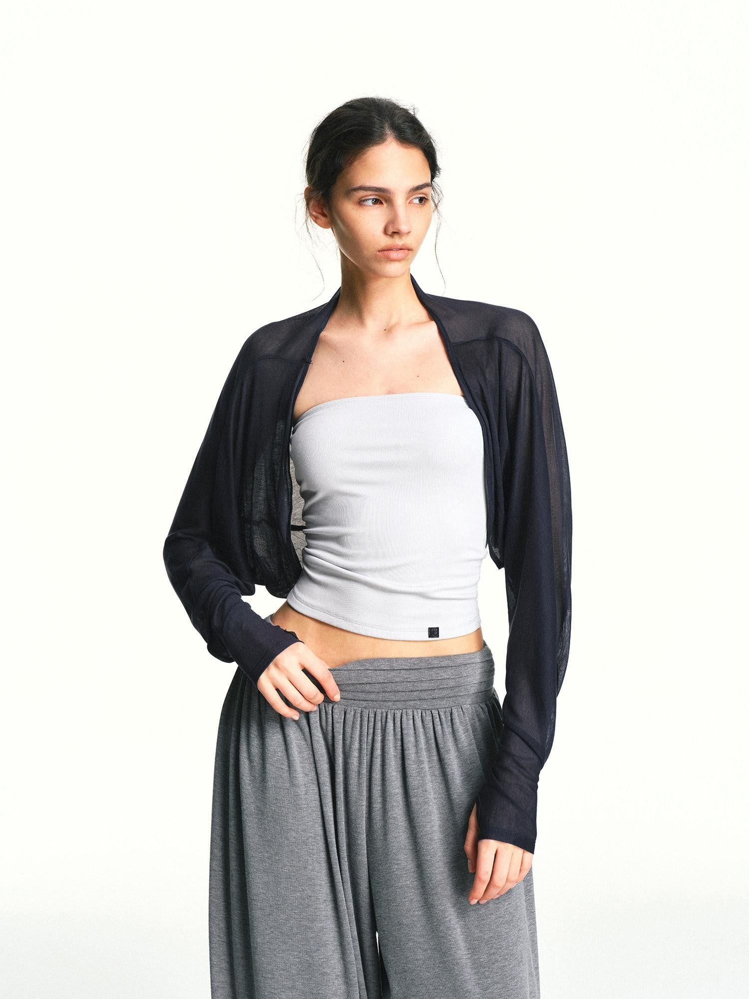 kvkv Micro Sheer Cropped Structured Bandeau Yoga Women&