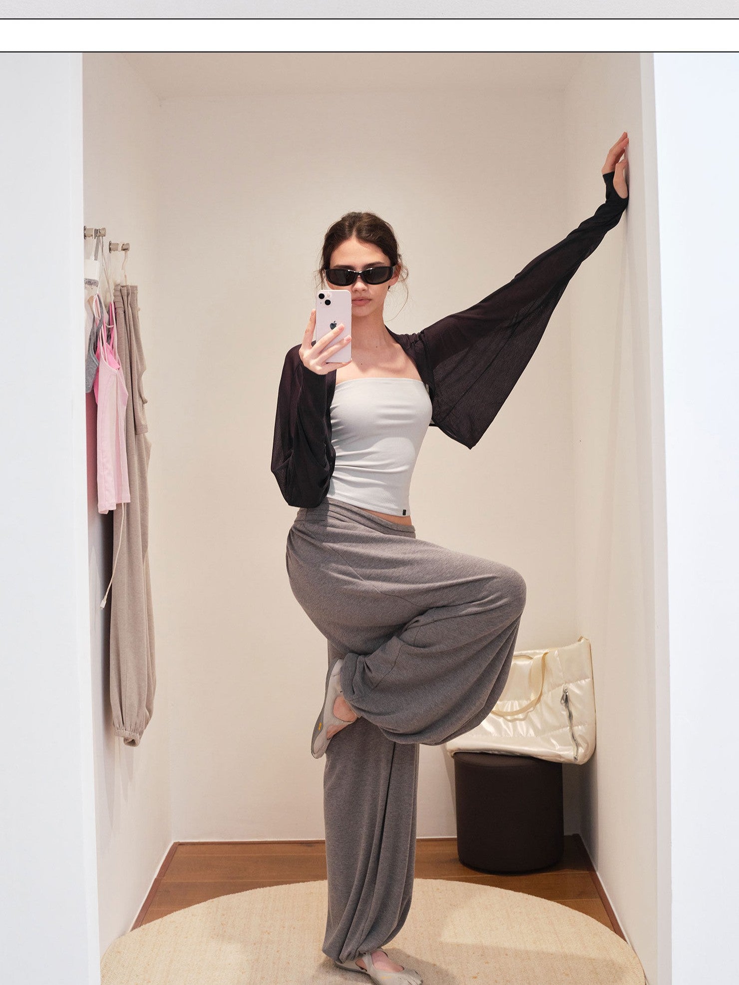 kvkv Micro Sheer Cropped Structured Bandeau Yoga Women&