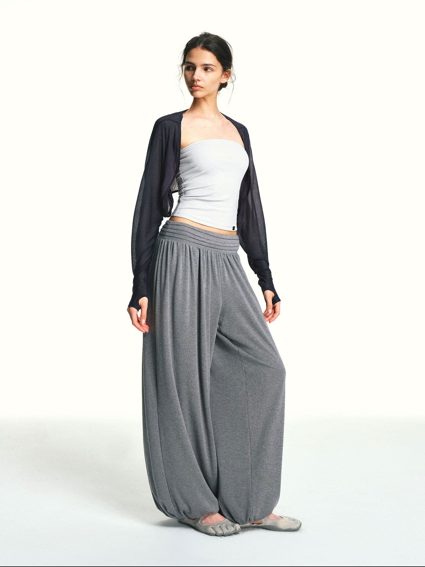 kvkv Micro Sheer Cropped Structured Bandeau Yoga Women&