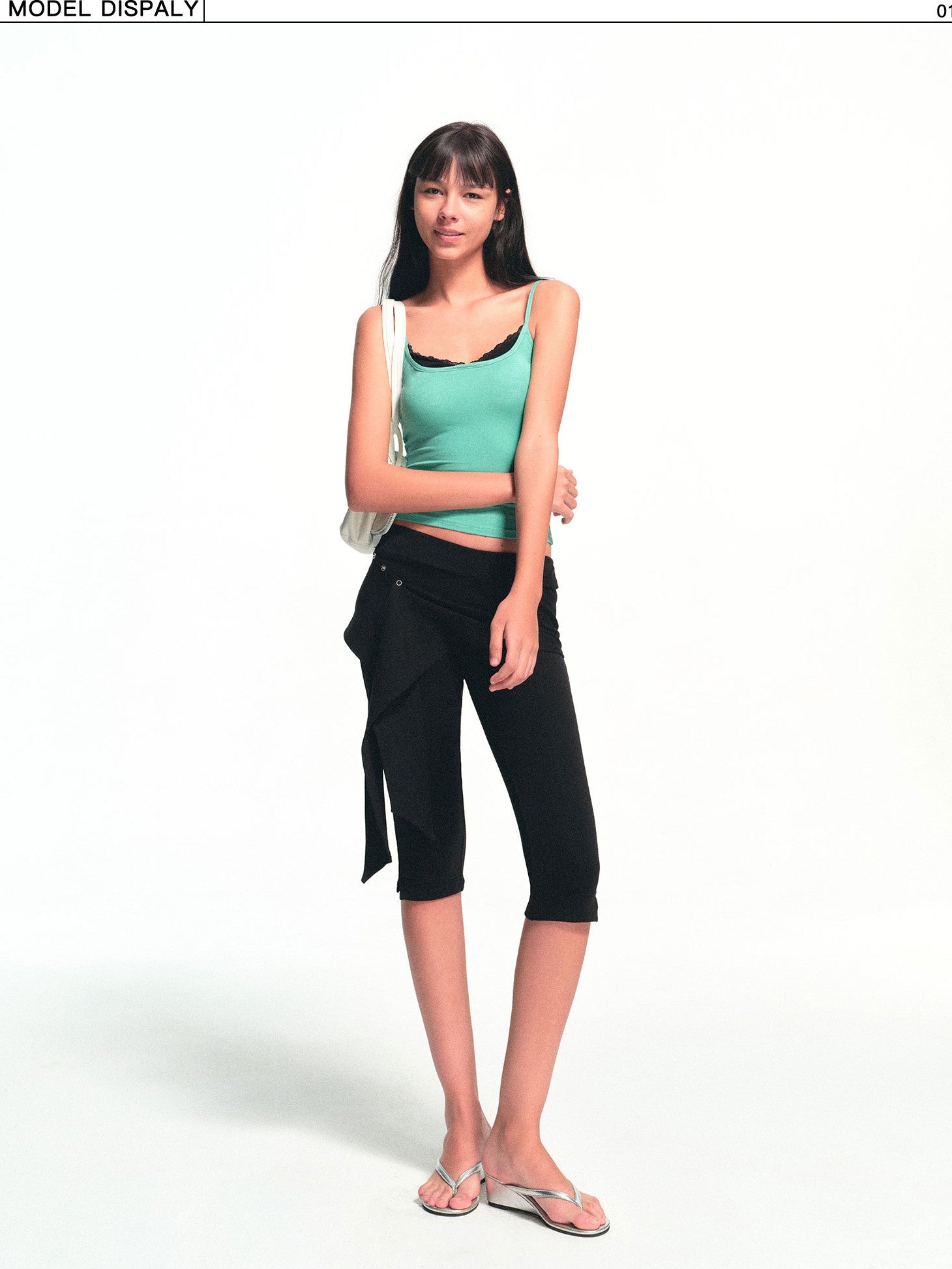 kvkv Mint Green Lace Panel Faux Two Piece Contrast Women&