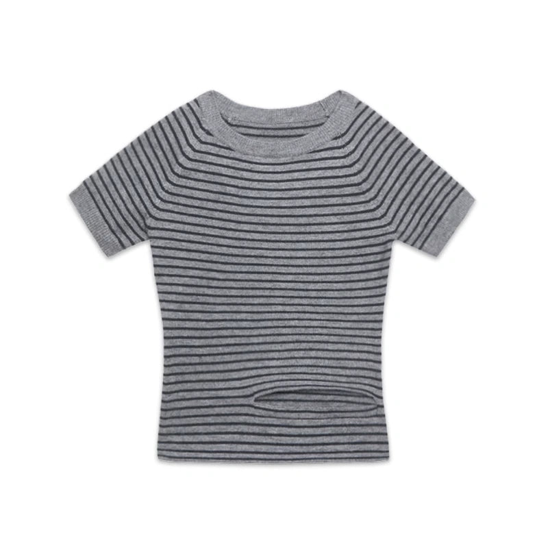 kvkv_Modal_Wool_Blend_Striped_Knit_Short_Sleeve_V-neck_T-shirt_Long_Sleeve_MISSTT