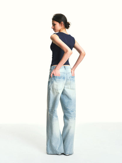 kvkv Navy Blue One Shoulder Square Neck Ruched Slim Women&