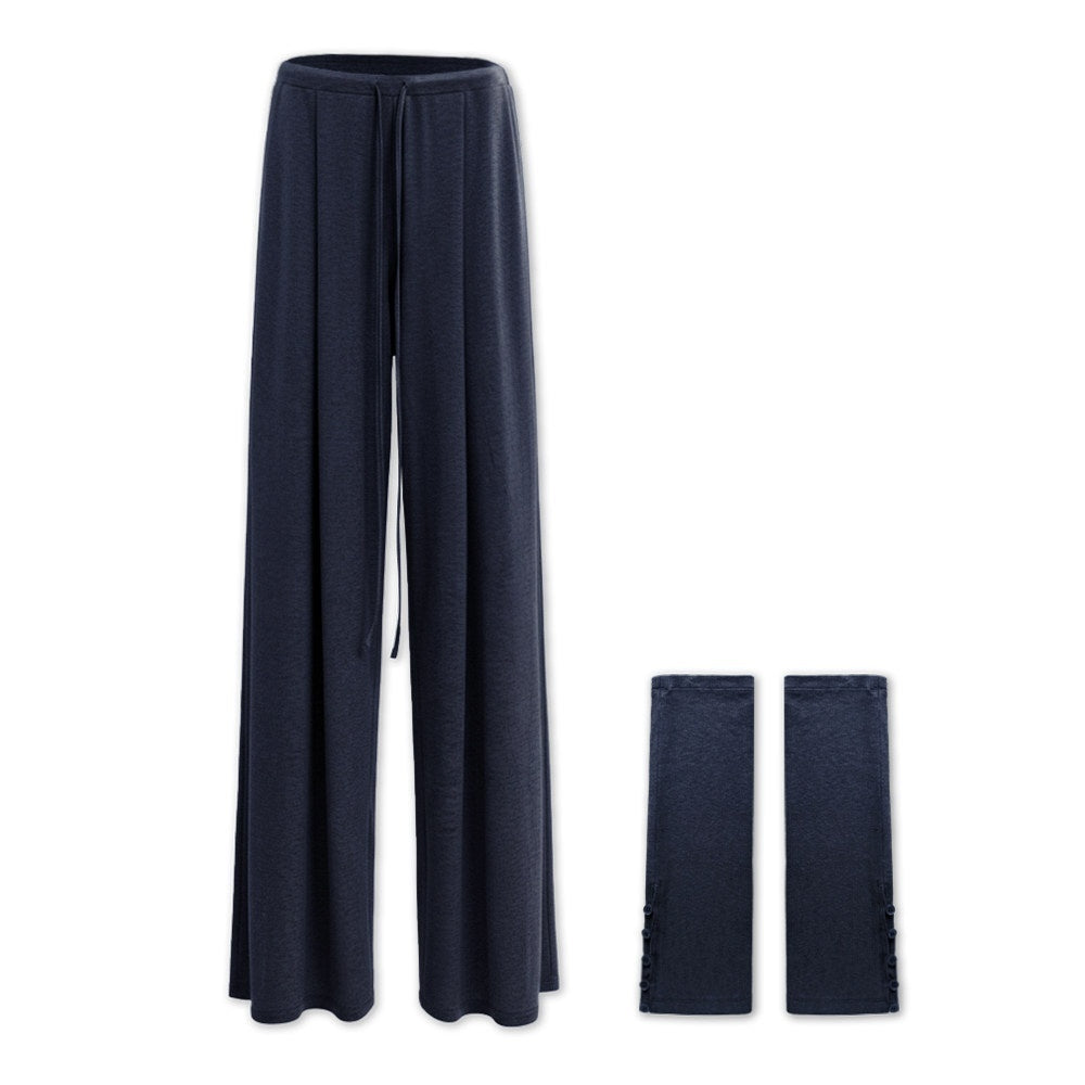kvkv_Navy_Breathable_Pleated_Elastic_Waist_Women&