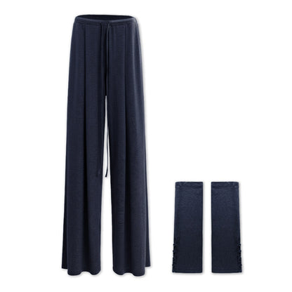 kvkv_Navy_Breathable_Pleated_Elastic_Waist_Women&