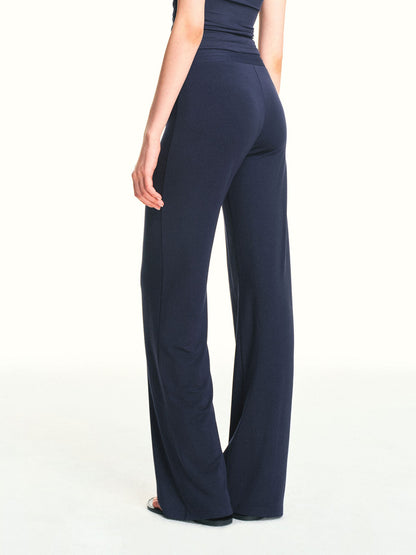 kvkv Navy Drawstring Mid Low Waist Detachable Stirrup Cuff Women&