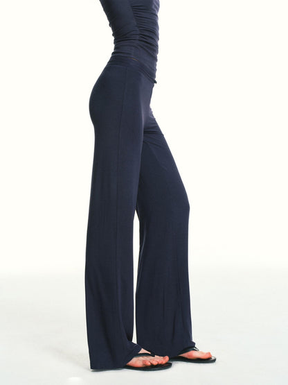 kvkv Navy Drawstring Mid Low Waist Detachable Stirrup Cuff Women&