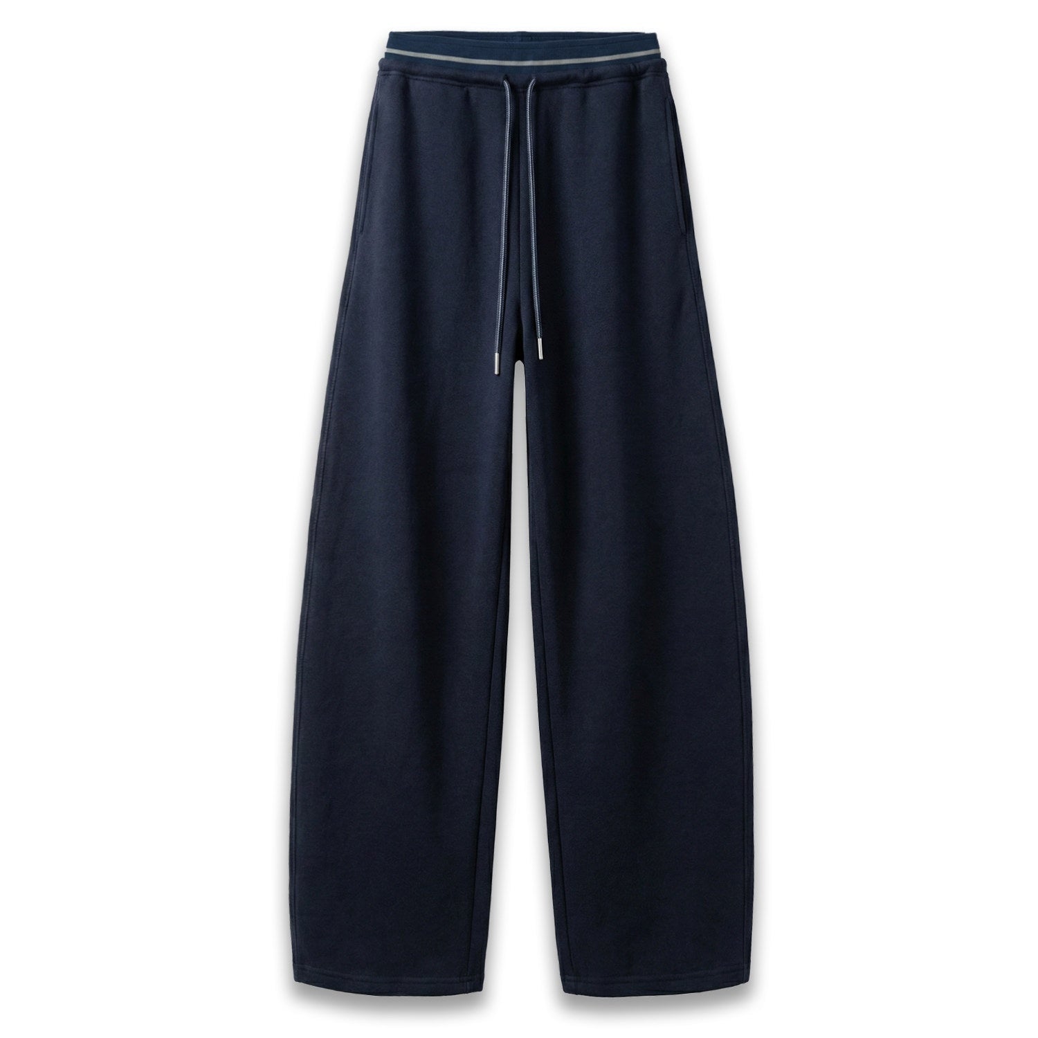 kvkv_Navy_Patchwork_Drawstring_Double_Waistband_Straight_Women&