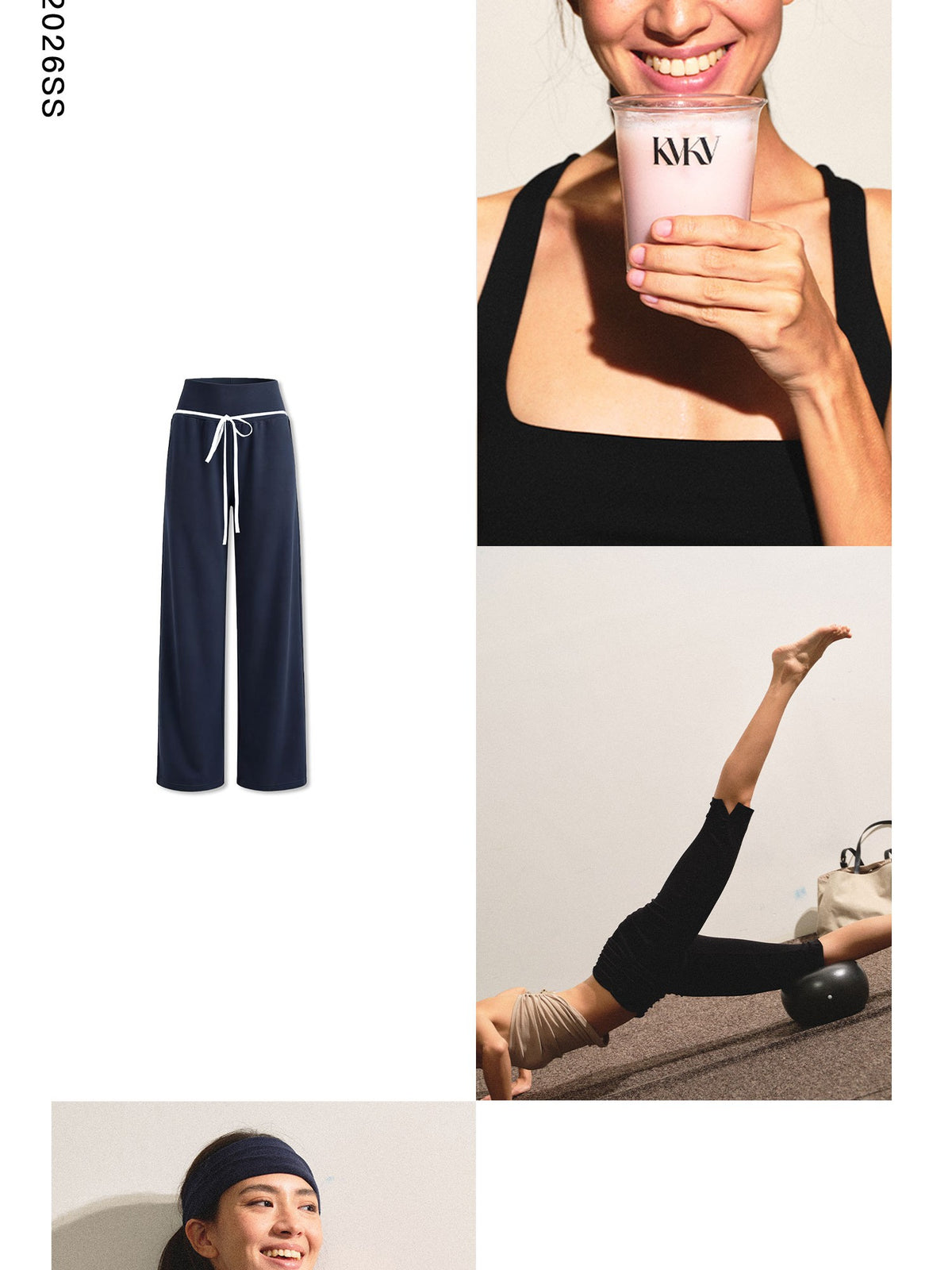 kvkv Navy Relaxed Straight Wide Waist Women&