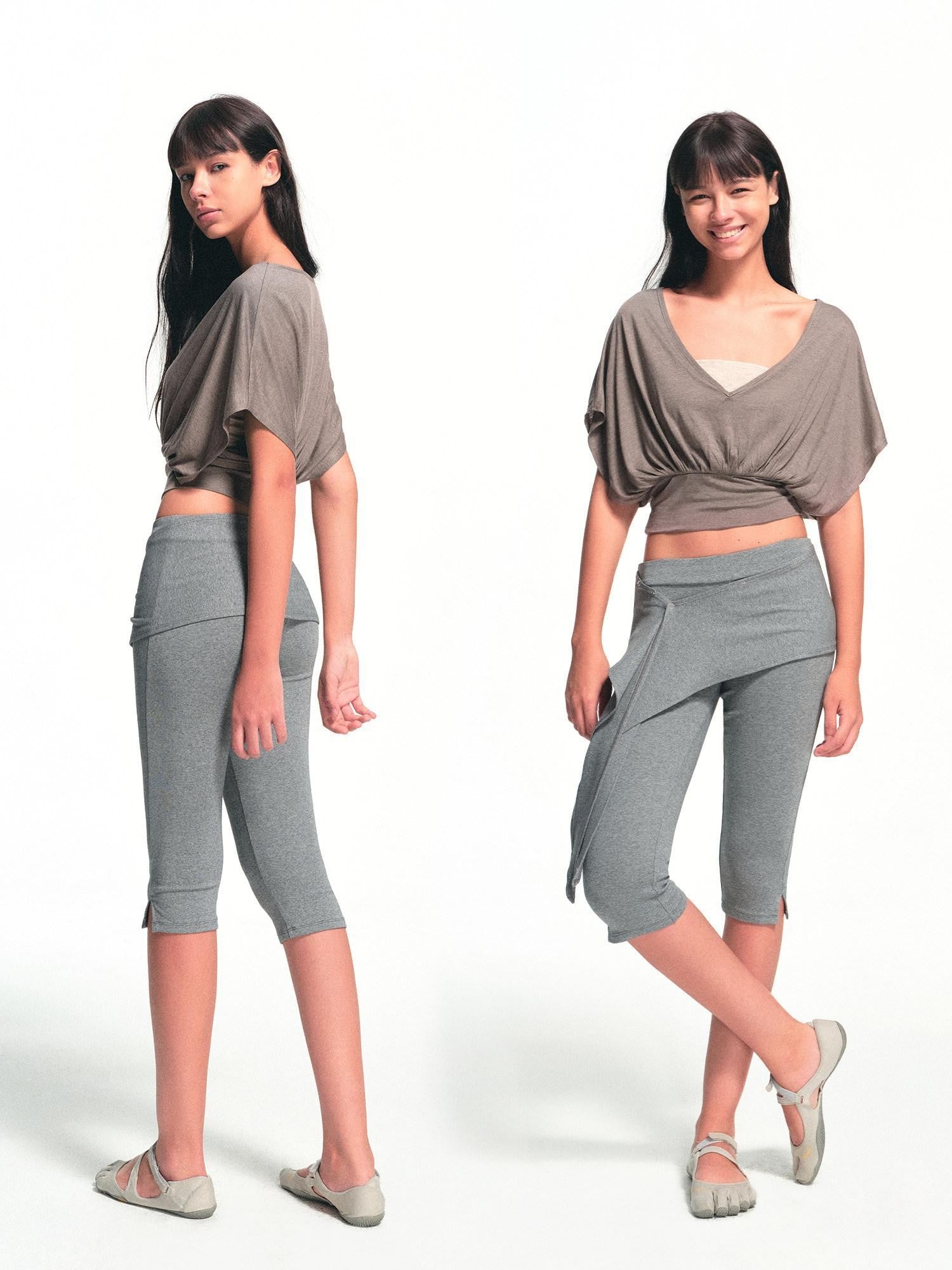 kvkv Oatmeal Patchwork V-neck Women&