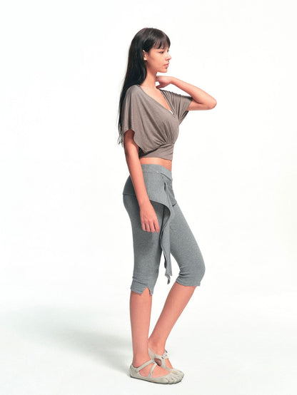 kvkv Oatmeal Patchwork V-neck Women&
