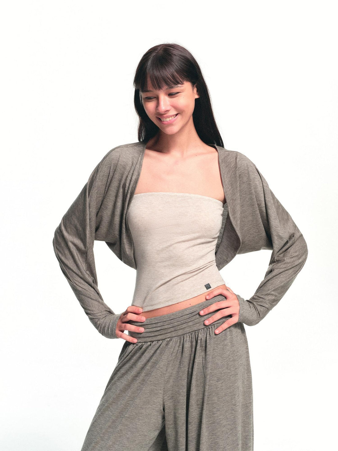 kvkv Oatmeal Sheer Cropped Cover Up Sporty Women&