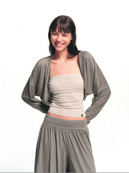kvkv Oatmeal Sheer Cropped Cover Up Sporty Women&