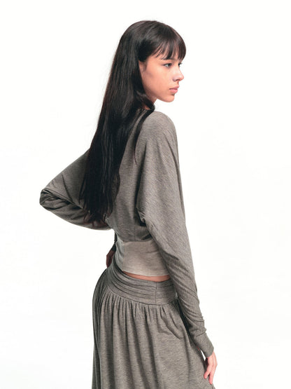 kvkv Oatmeal Sheer Cropped Cover Up Sporty Women&