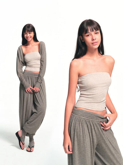 kvkv Oatmeal Sheer Cropped Cover Up Sporty Women&